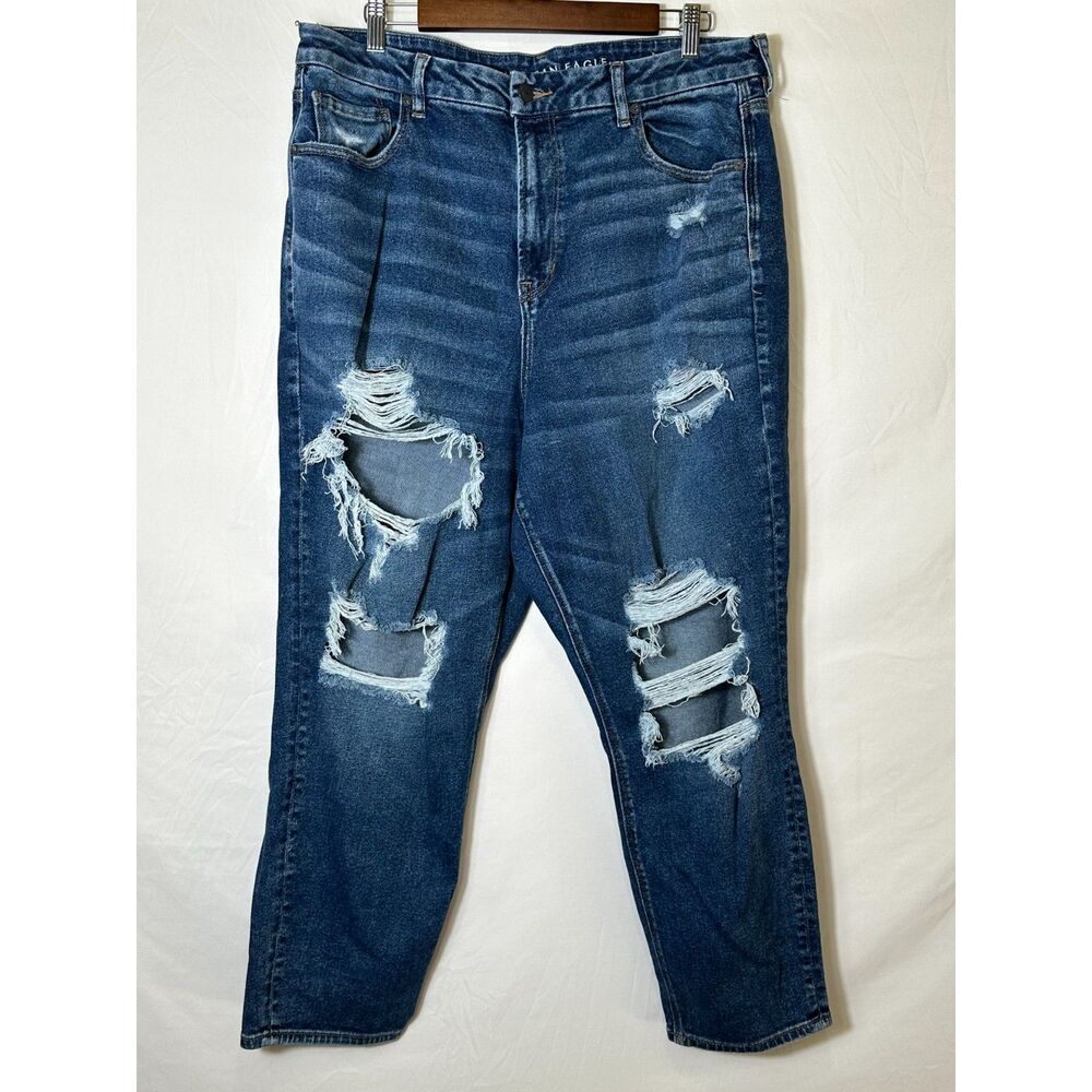 American Eagle Women's Stretch High Rise Distressed Jeans Size 18